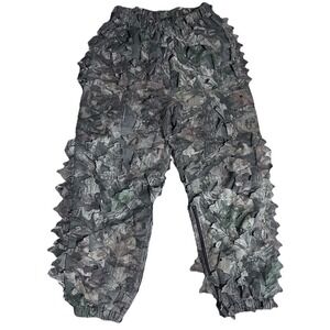 Vintage Hunting Ghillie Leaf  Pants L Game Hunter Camo Leaves Advantage